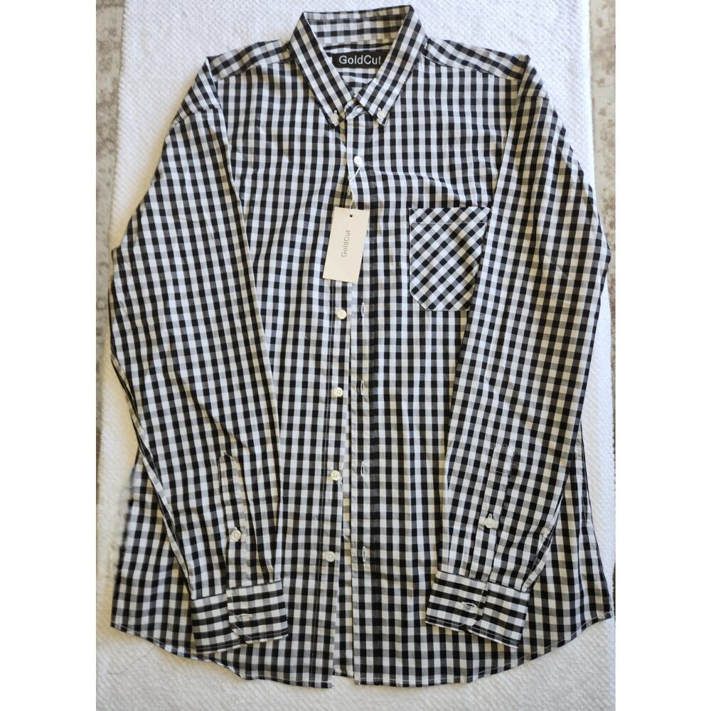GoldCut Men's Button Down Long Sleeve Dress Shirt NWT Size L